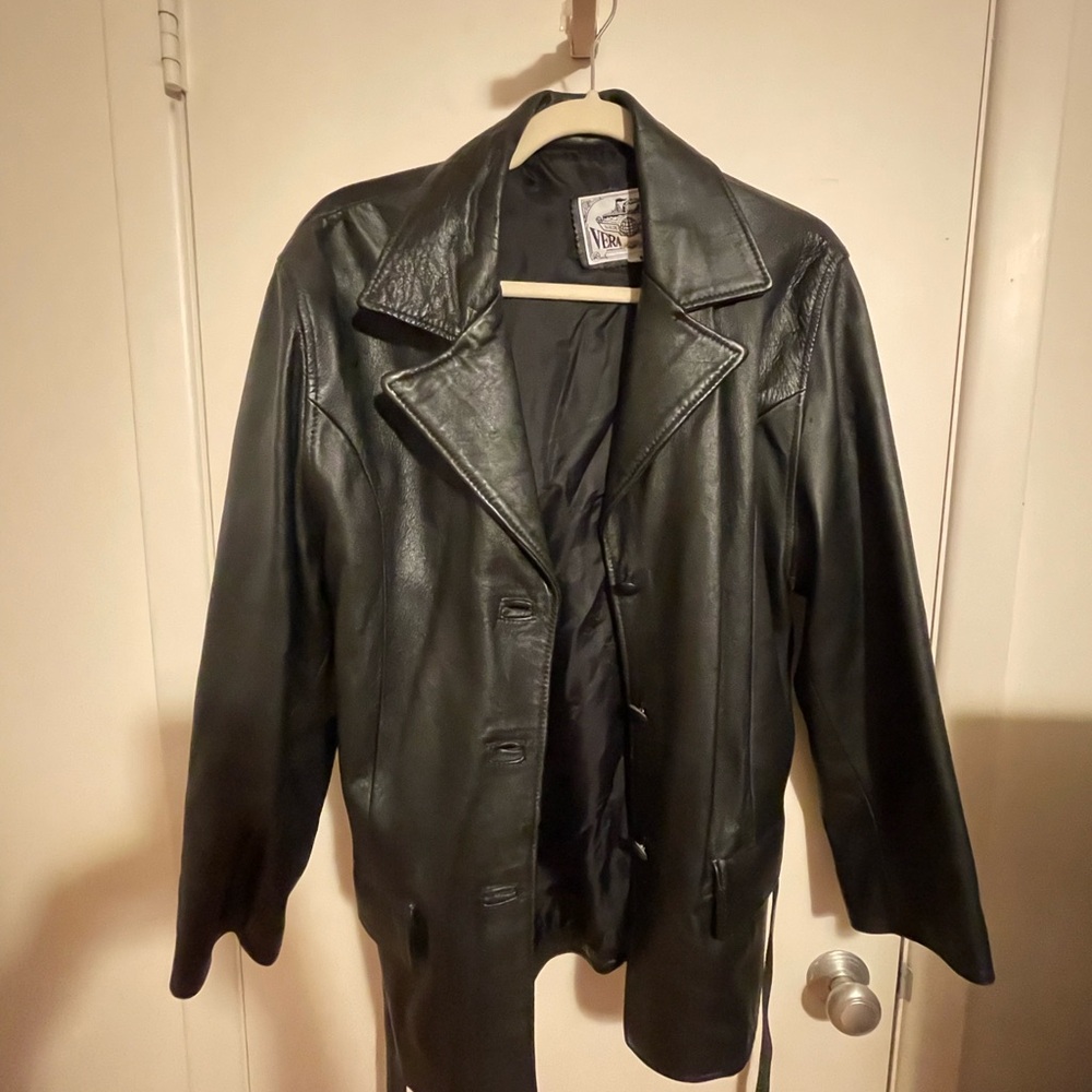Belted Leather Jacket - image 3